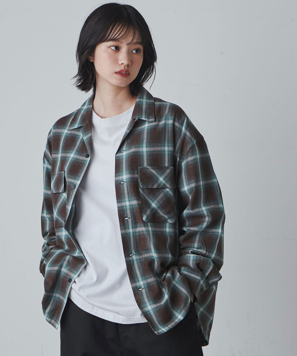 グリーン系チェック1 モデル：170cm M着用