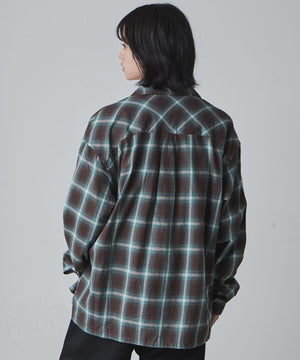 グリーン系チェック1 モデル：170cm M着用