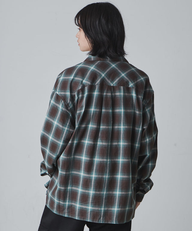 グリーン系チェック1 モデル：170cm M着用