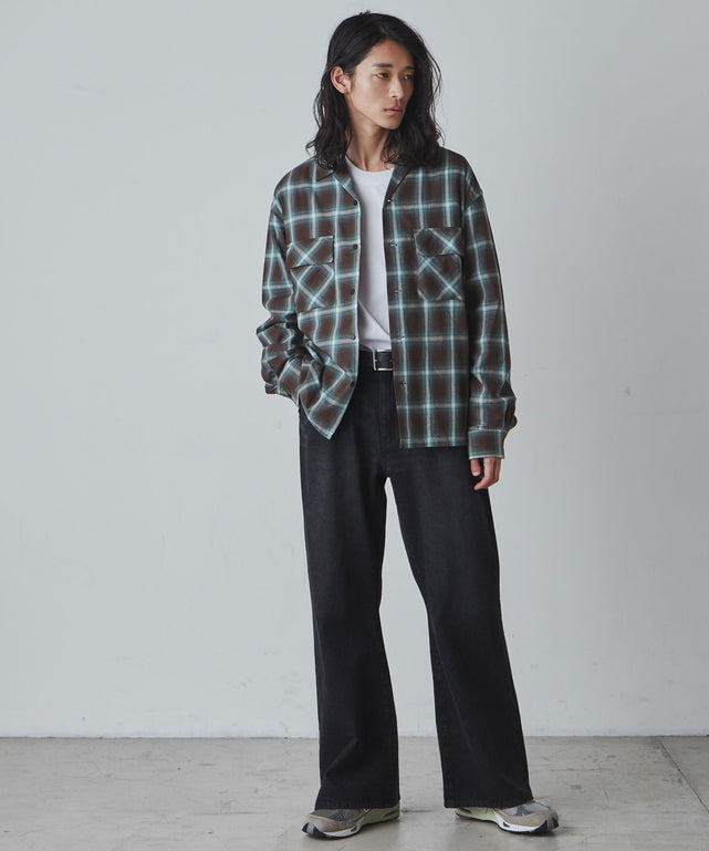 グリーン系チェック1 モデル：181cm L着用