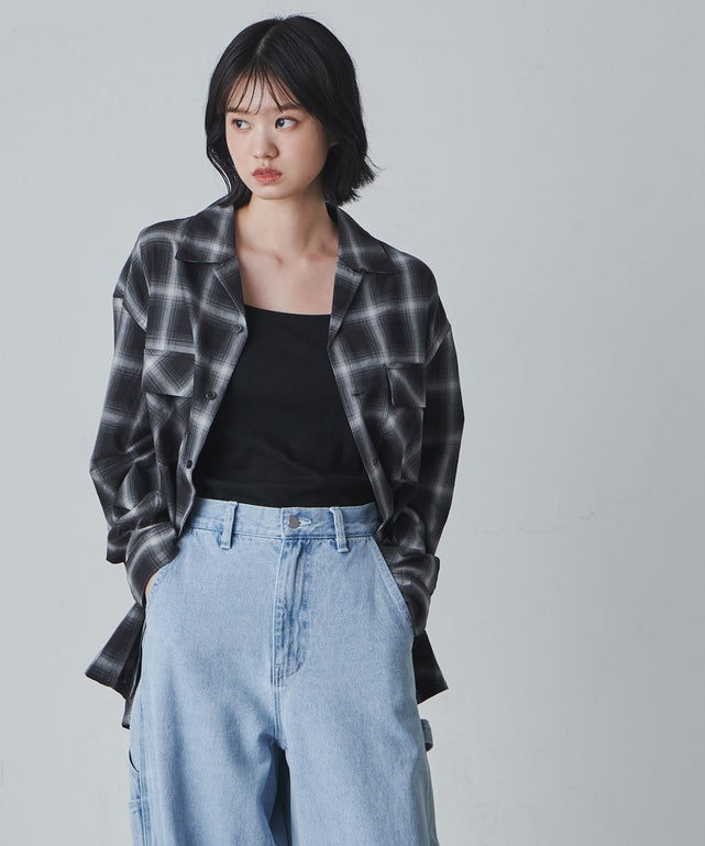 ブラック系チェック1 モデル：170cm M着用