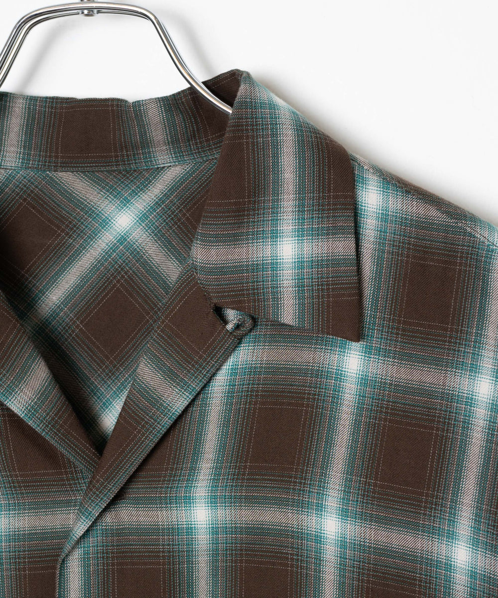 オンブレーチェックシャツ