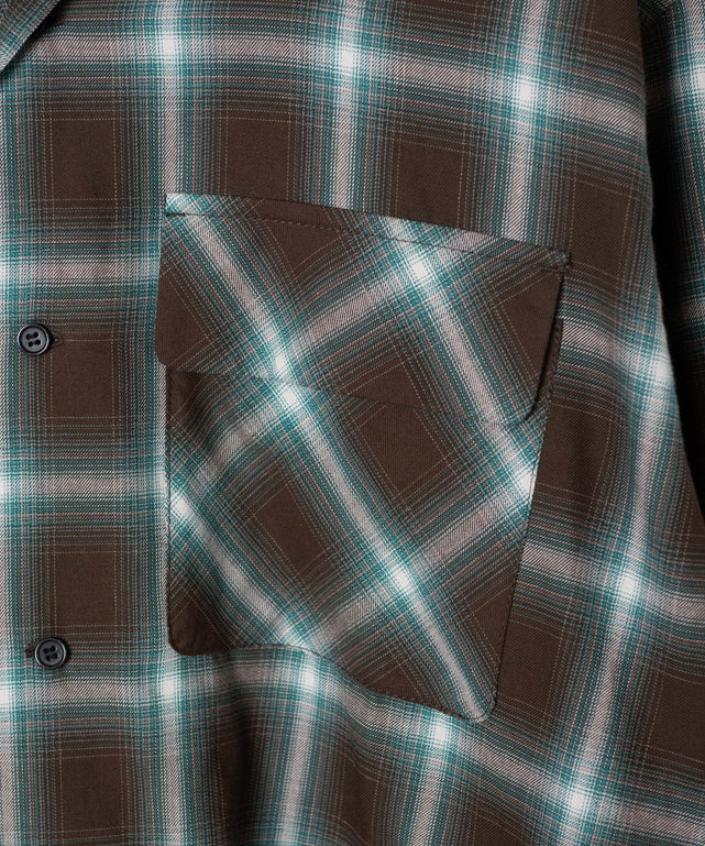 オンブレーチェックシャツ