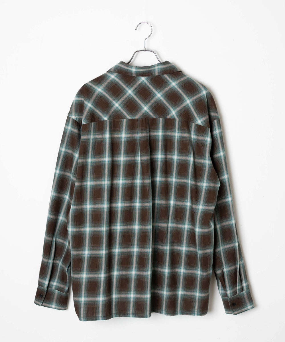 オンブレーチェックシャツ