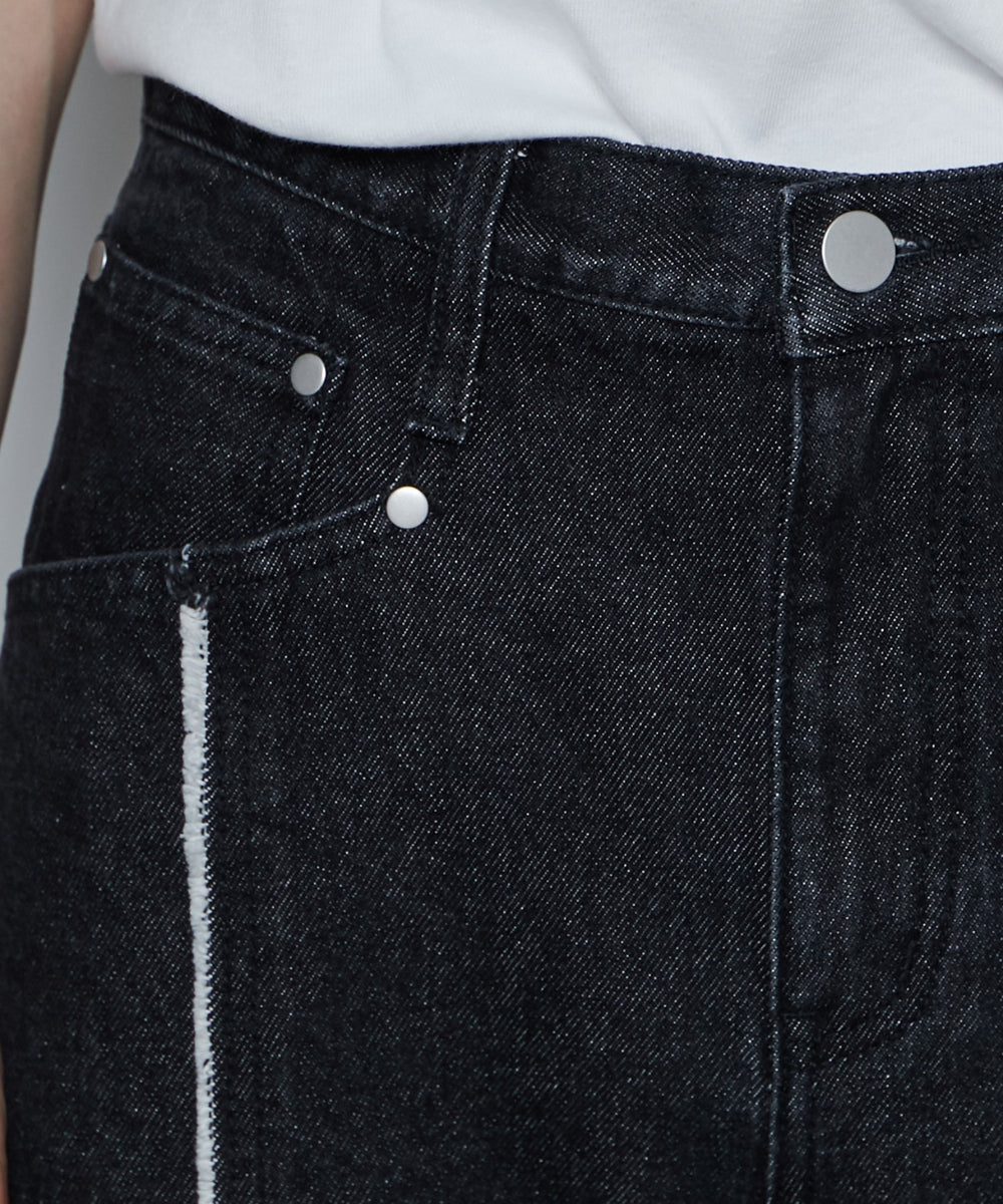 フリンジフレアデニムパンツ