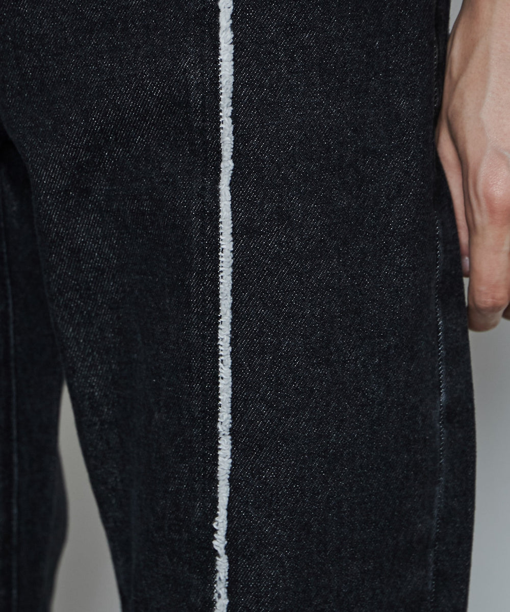 フリンジフレアデニムパンツ