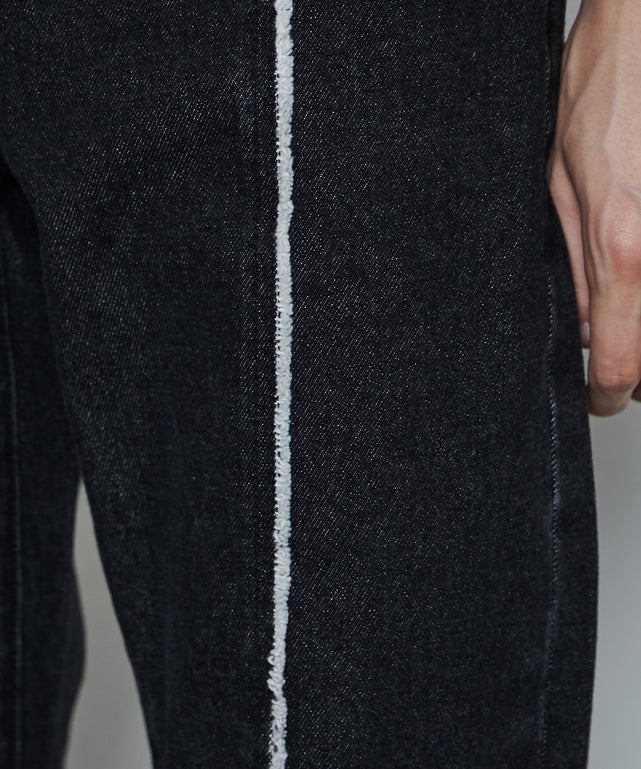 フリンジフレアデニムパンツ