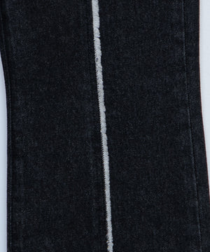 フリンジフレアデニムパンツ