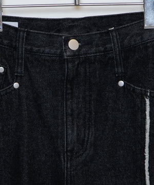 フリンジフレアデニムパンツ