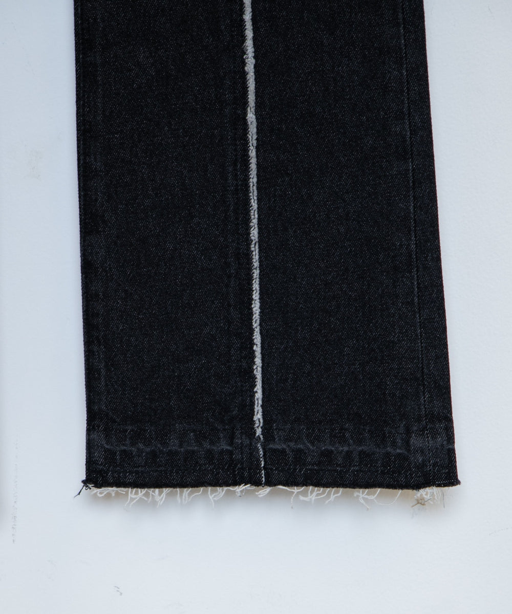 フリンジフレアデニムパンツ