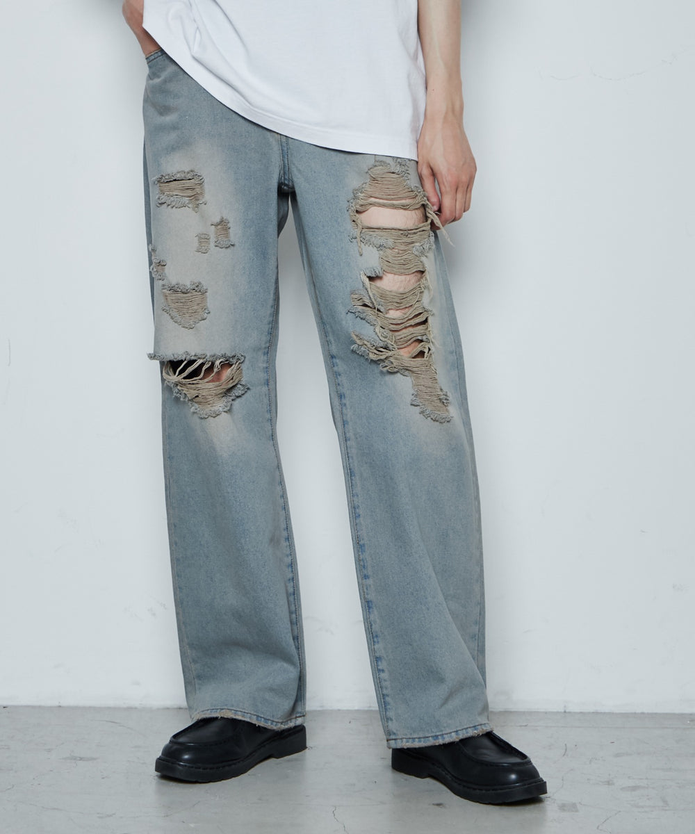 デニム中濃加工色 モデル：181cm L着用