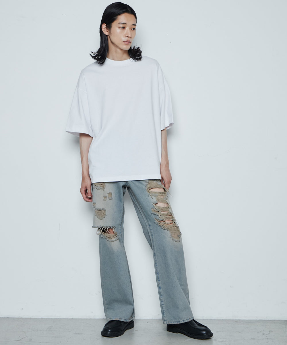 デニム中濃加工色 モデル：181cm L着用