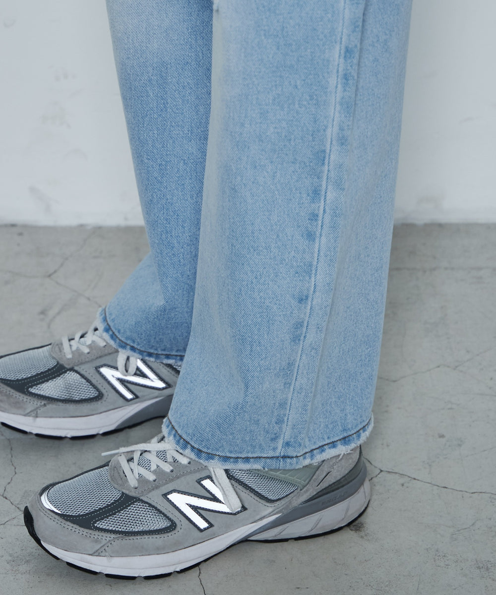 ダメージデニムワイドパンツ