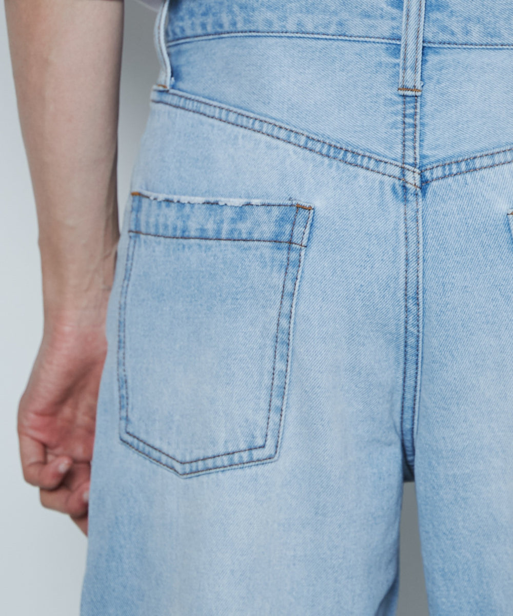 ダメージデニムワイドパンツ