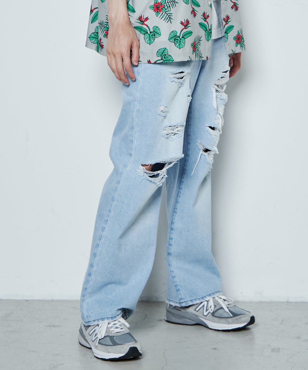 デニム淡色 モデル：181cm L着用