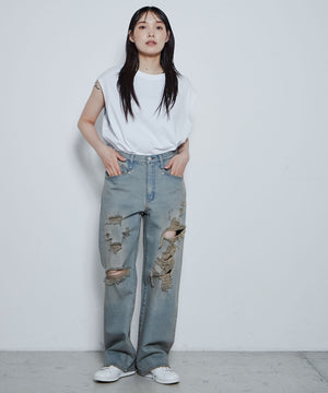 デニム中濃加工色 モデル：167cm L着用