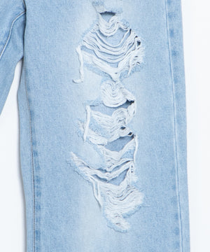 ダメージデニムワイドパンツ