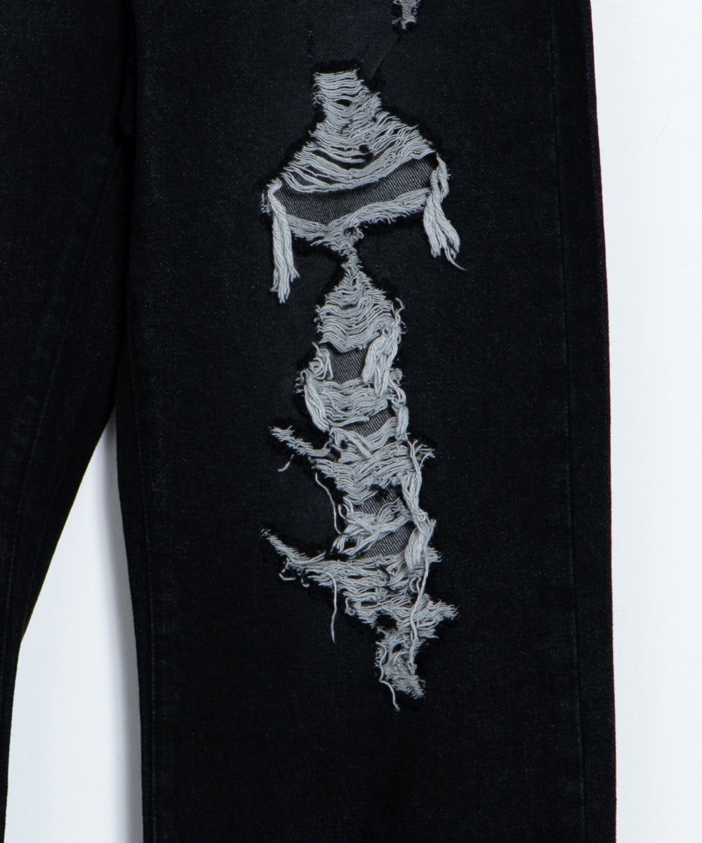 ダメージデニムワイドパンツ