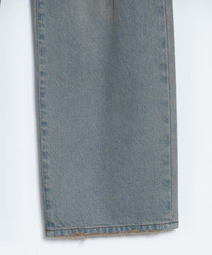 ダメージデニムワイドパンツ