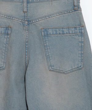 ダメージデニムワイドパンツ