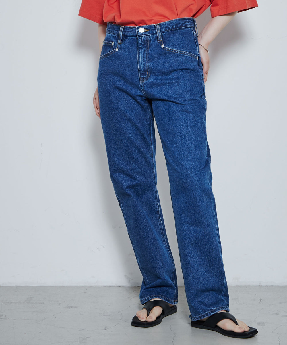 スリムストレートデニムパンツ