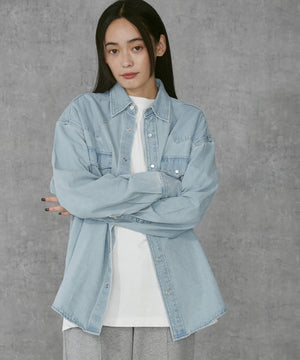 デニム淡加工 モデル：168cm M着用