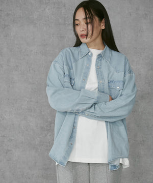 デニム淡加工 モデル：168cm M着用