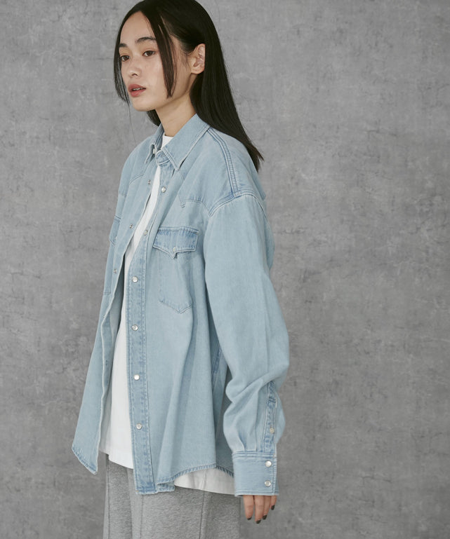 デニム淡加工 モデル：168cm M着用