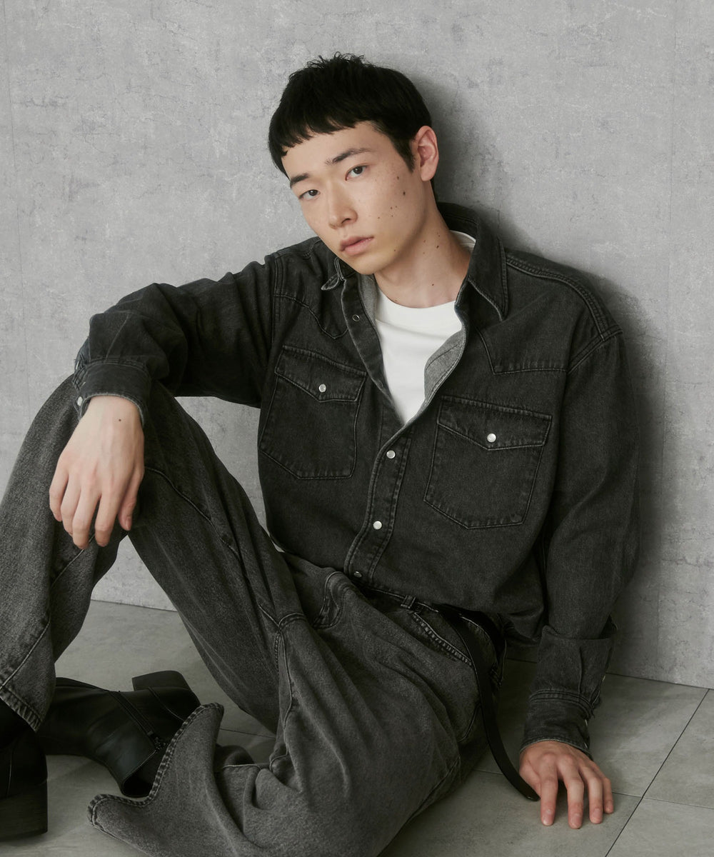 デニムブラックソノタ　モデル:183cm L着用