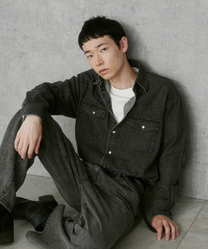 デニムブラックソノタ　モデル:183cm L着用