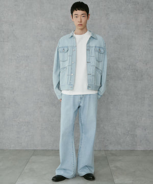 デニム淡加工　モデル:183cm L着用