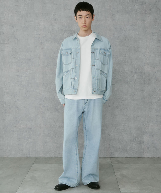 デニム淡加工　モデル:183cm L着用