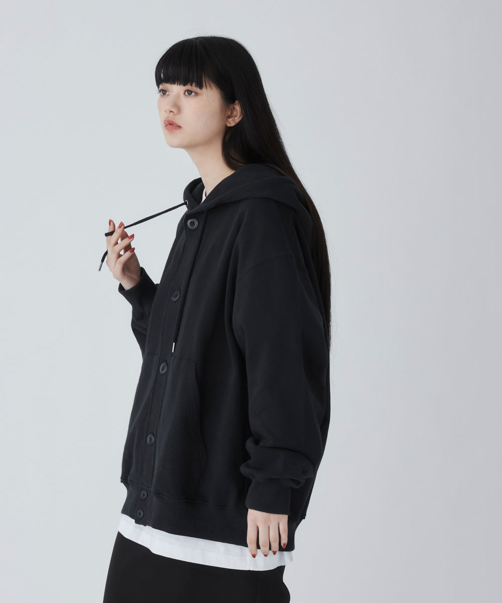 スウェットボタンカーディガン