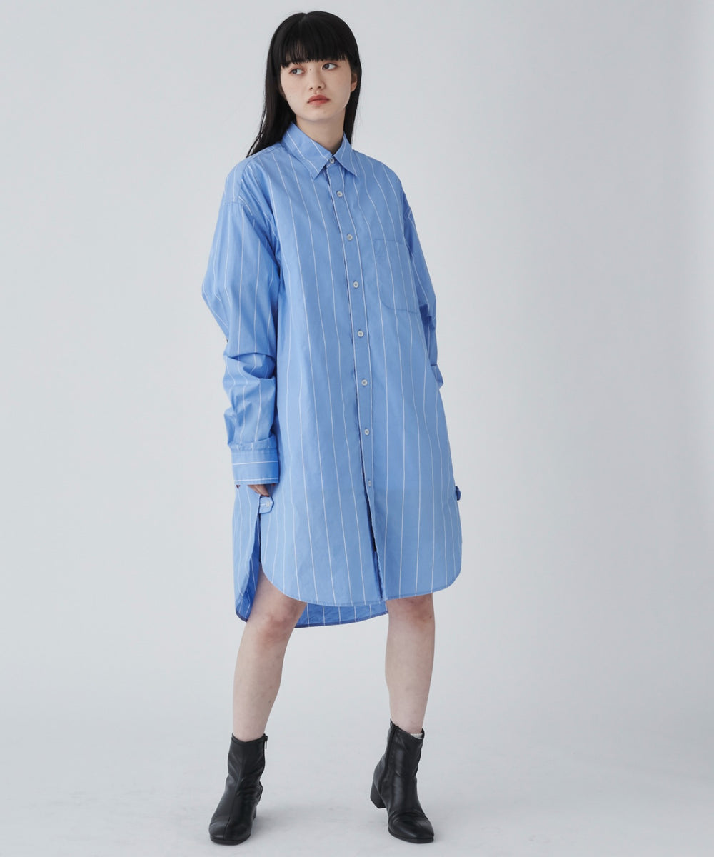 ブルー系ストライプ モデル：165cm M着用