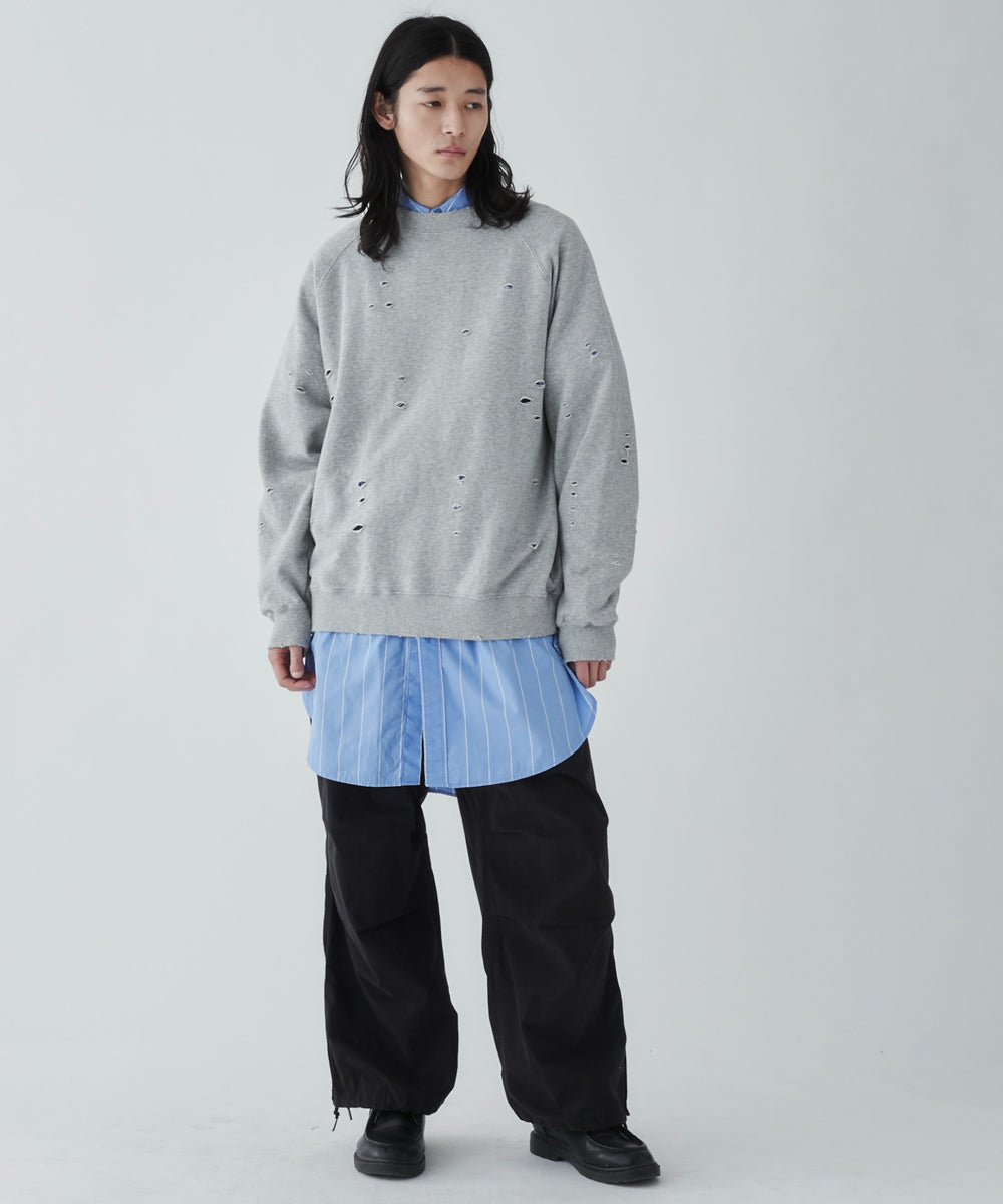 ブルー系ストライプ モデル：181cm L着用