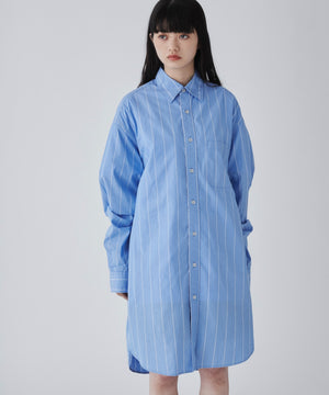 ブルー系ストライプ モデル：165cm M着用