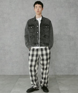 ホワイトチェック1 モデル:183cm L着用