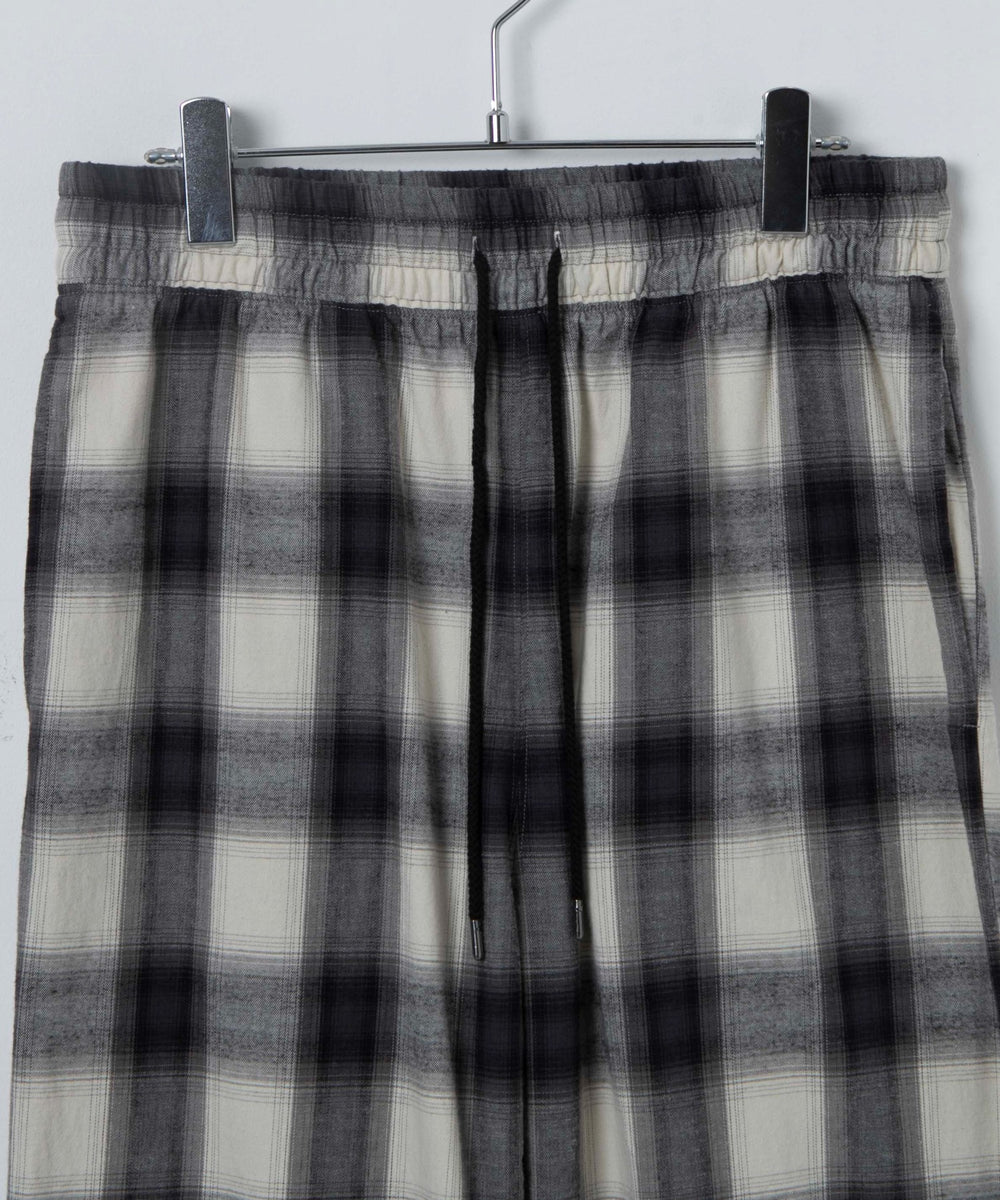 オンブレチェックイージーパンツ