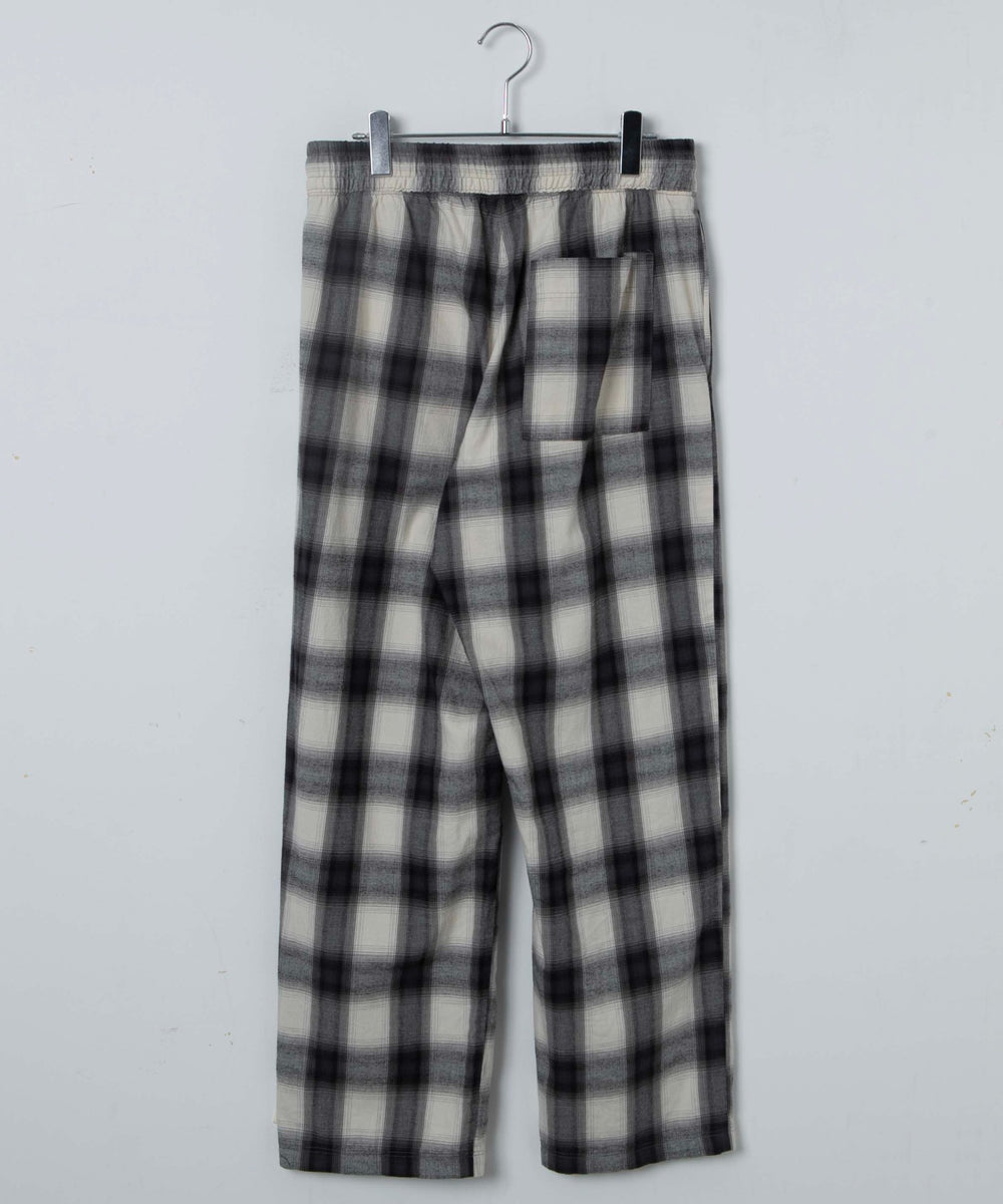 オンブレチェックイージーパンツ