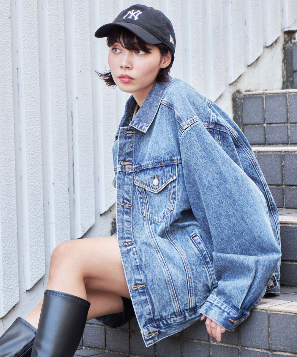 デニム淡加工 モデル：160cm L着用