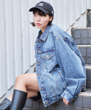 デニム淡加工 モデル：160cm L着用