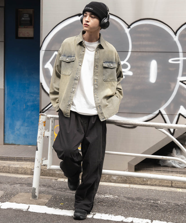 デニム淡加工 モデル：180cm L着用