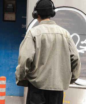 デニム淡加工 モデル：180cm L着用