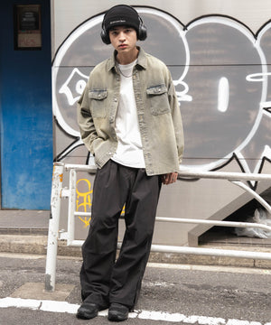 デニム淡加工 モデル：180cm L着用