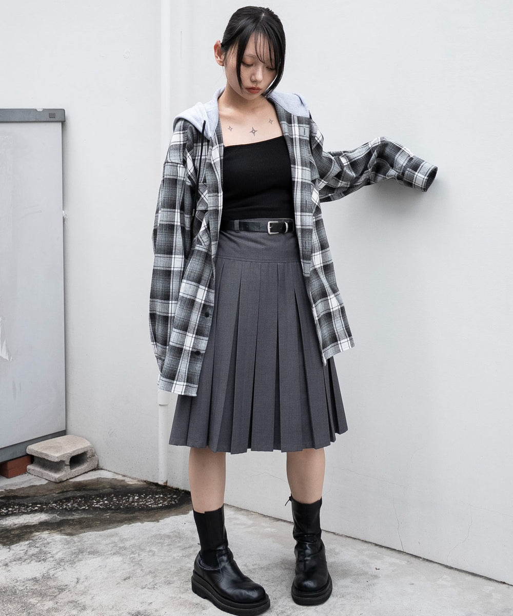 ブラックチェック　モデル：159cm L着用