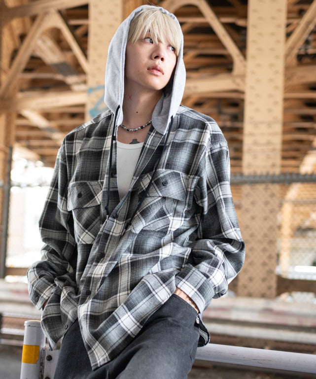 ブラックチェック1 モデル：175cm L着用