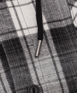 オンブレチェックフードネルシャツ（LS）