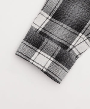 オンブレチェックフードネルシャツ（LS）