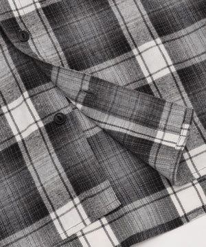 オンブレチェックフードネルシャツ（LS）