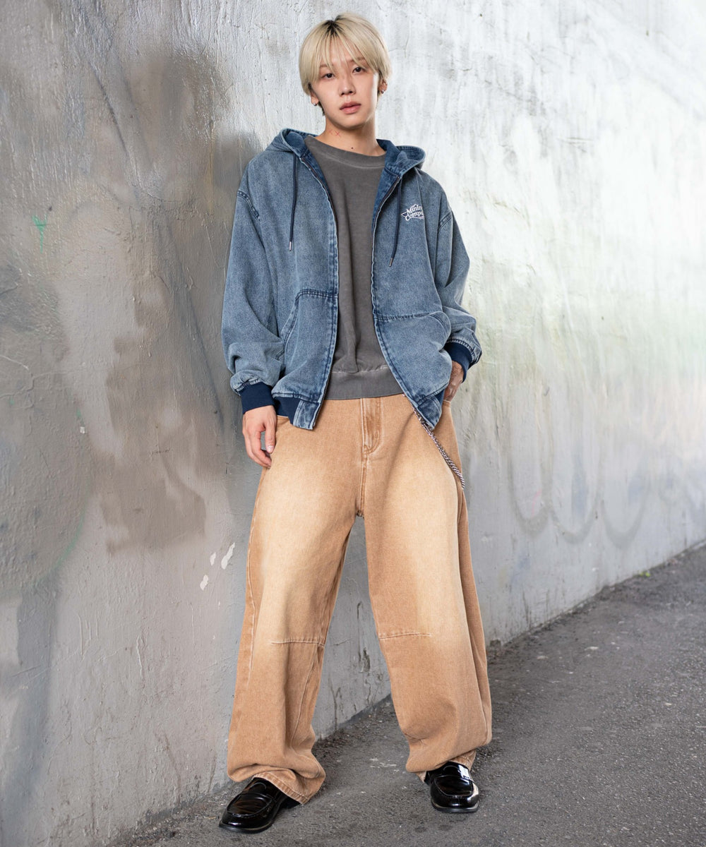 デニム淡加工 モデル：175cm L着用